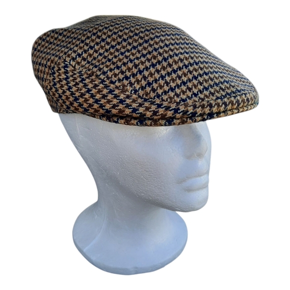 Vintage Lock & Co Hatters 100% Cashmere Gunclub Check Flat Cap Houndstooth 7 1/4 - Picture 1 of 15